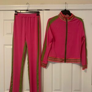 Cute and stylish Pink and Green Tracksuit Set